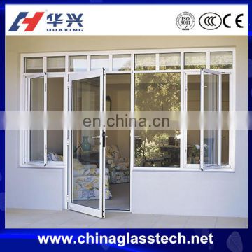 Thermal-insulated Soundproof Aluminum Alloy Framed Glass Pane Pivot Doors