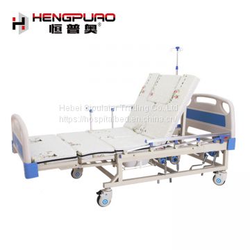 multi-function manual reclining adjustable home nursing bed for elderly care
