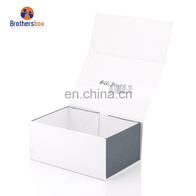 Custom magnetic closure gift box , White folding paper gift box,magnetic cardboard box