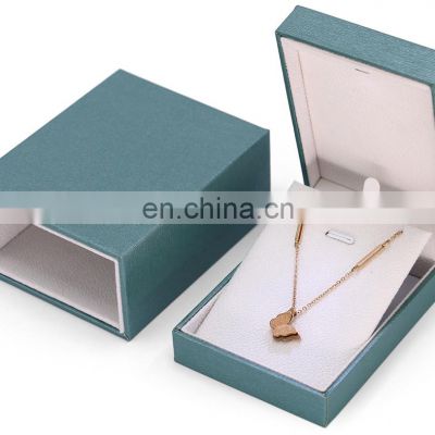Custom   Logo Wholesale Blue Color Paper Pendant Box Jewelry
