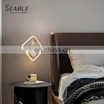 New Design Indoor Bedroom Iron Acrylic Black Gold White Modern Decoration LED Pendant lamp