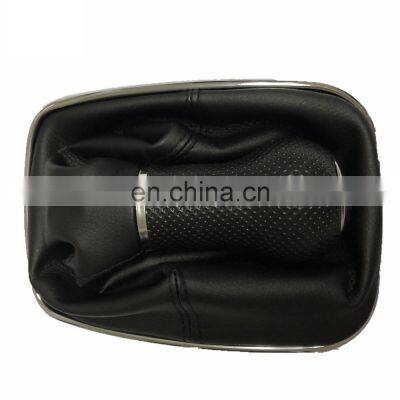 12/23mm Black Leather auto shift knob cover long 1J0711113EG shifter stick knob For Bora