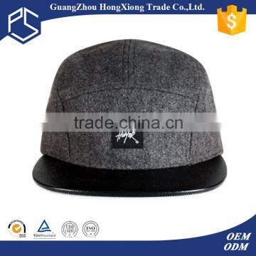 Taiwan new design custom high quality cheap wooly 5 panel hats