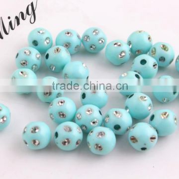 Mint Blue Color Chunky Sparkly Acrylic Solid Rhinestone Bling Beads 4mm to 12mm Wholesales Jewelry