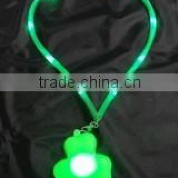LED Flashing Clover Necklace with Plastic Lanyard flashing necklace