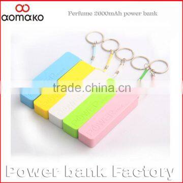 wholesales power bank manufacture L301 Perfume Power Bank 2600MAH good quality portable mini best selling External battery pack