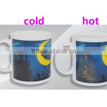 11oz unique product hot water color changing magic photo procelain tea mug