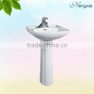 C01 ceramic washroom hand wash sink with pedest
