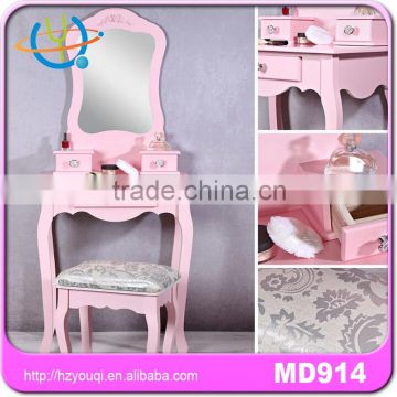modern modern dressing table with stool, with drawers and oval mirror