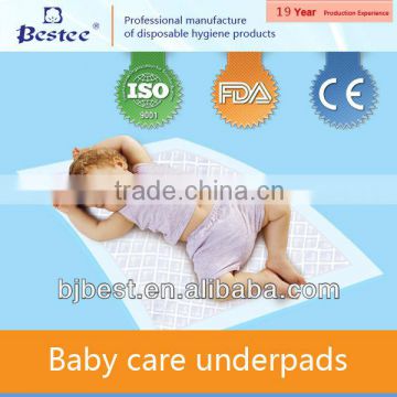 Leak guard soft and breathable disposable super absorbent blue diffusion layer baby care pads
