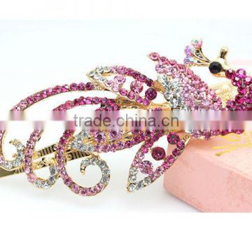 Peafowl rhienstone hair clips jewelry wholesale many colors available