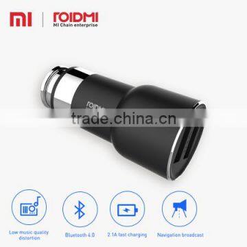 Roidmi wholesale multi-function Fashional Design Bluetooth 2 port wireless 5v 2.4a output usb car charger 2nd gen