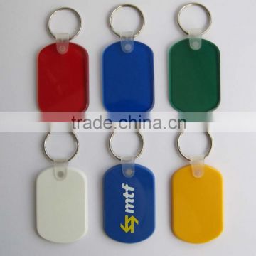 plastic ovel soft PVC key ring tag