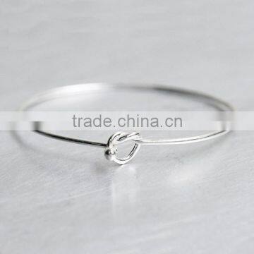 New Arrival 925 Sterling Silver Love Knot Bangle Bracelet