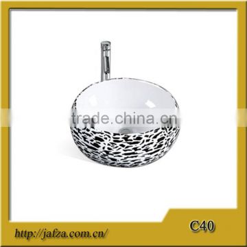 C40 Hot selling sanitary ware china round circular wash basin, small size art basin, table top wash basin