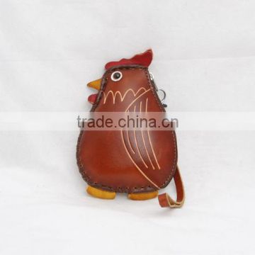 Handmade Leather Large Chicken Coin Purse