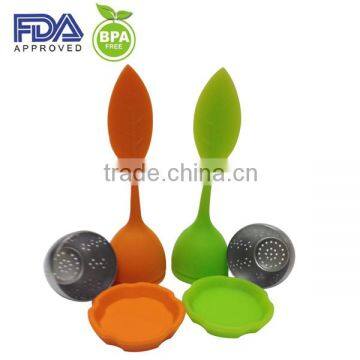 Tea Infuser Strainer with Drip Tray - Cute Silicone Tea Infuser