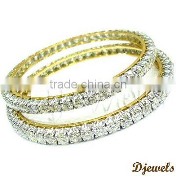 Solitaire Diamond Bangles, Gold Bangles, jewelry