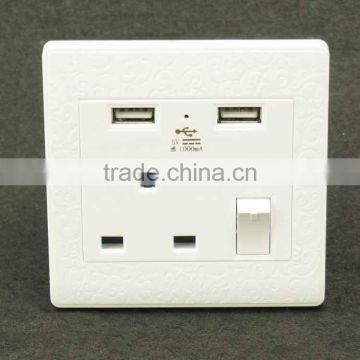 3 pin wall socket usb wall mounted socket with usb charger