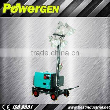 Hot sale!!! POWER-GEN Reliable 5KW 4 lights Portable Mining Mobile Lighting Tower