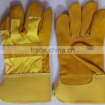 yellow industrial gloves