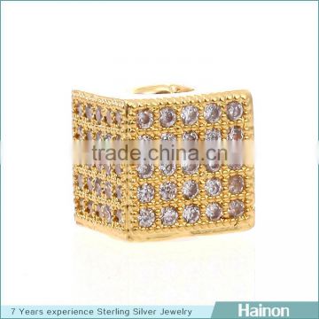 clear stone zircon square beads hainon factory oem jewelry accessory