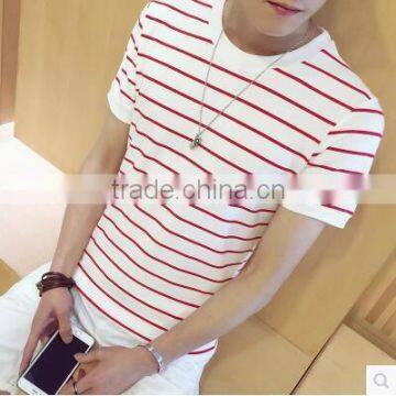 2017 The new men's stripes short sleeve T-shirt