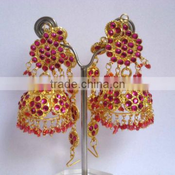 Indian Bollywood Red Stone Small Earring