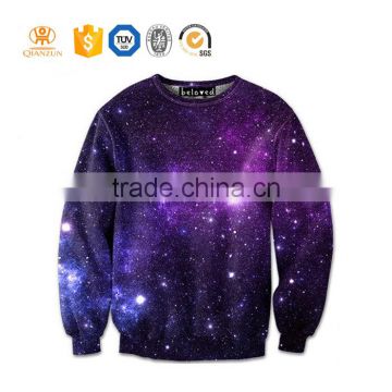 galaxy sublimation custom fashion hoodies 100 polyester sweatshirt