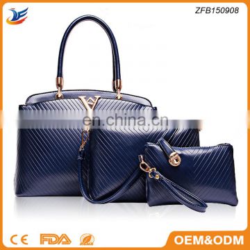 blue bag 3pcs group high quality tote bag and clutch bag