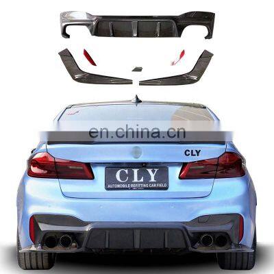 Genuine Carbon Fiber Diffuser For 2018 2019 2020 BMW 5 series G30 G38 Modified 3D Rear lip