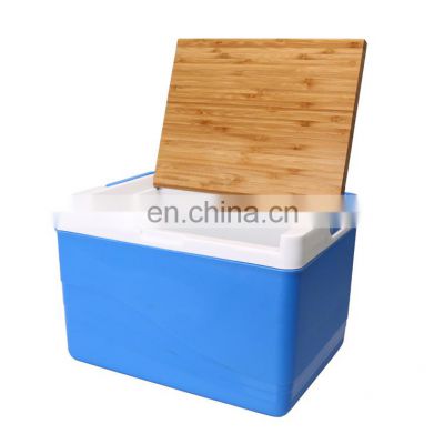 GiNT 11L Factory Direct Top Quality Wooden Lid Hard Coolers Outdoor Picnic Ice Cooler Box