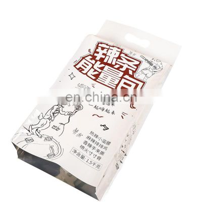 1.5KG Customized Printed Mylar Bags Plastic Zipper Lock Quad Seal Bag for Chili Spicy Strips food