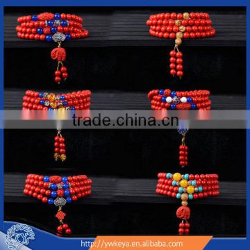 6mm 108 Red Cinnabar Beads Buddhist Prayer Mala Necklace