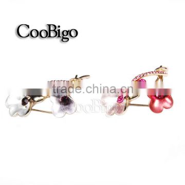 Fashion Jewelry Flower Pin Brooch Women Girls Wedding Party Gift Collar Dresses Hijab Scarf Apparel Promotion Accessories