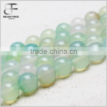 4mm/6mm/8mm/10mm/12mm/14mm Natural Round Green Prehnite Color Agate Beads Strand Jewelry Making Beads