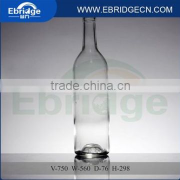 750ml high quality clear empty glass beer bottle