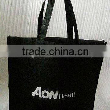 black non woven shopping bag with simple design