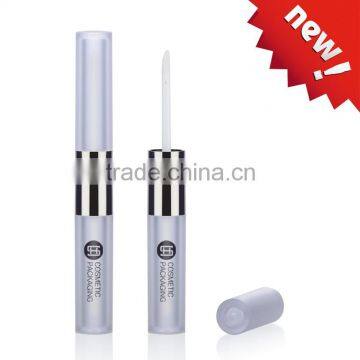 Newest design empty round frosted double end lip gloss packaging
