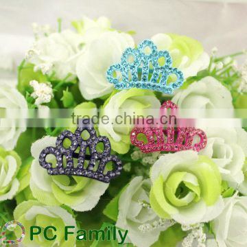 Fashion crown shape rhinestone buckle for wedding ribbon slider