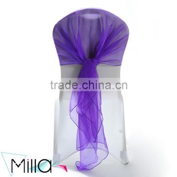 Purple organza chair sashes
