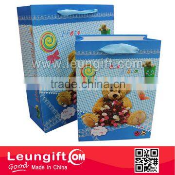 Bear printing paper bag for kids use packing