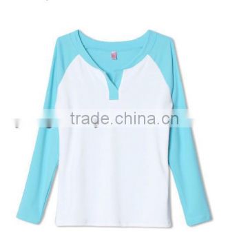 Custom girl's Reglan sleeve t-shirt for wholesale