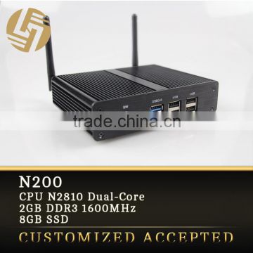 Lowest price thin client Celeron N2810 dual core cpu mini pc fanless