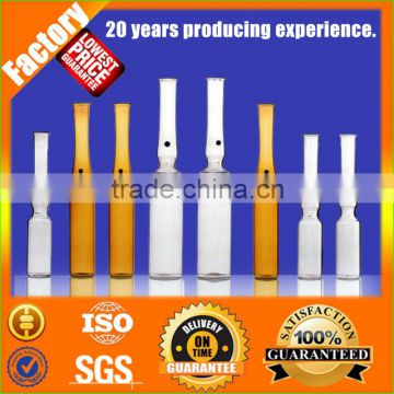 2ml type B Pharmaceutical glass ampoule clear and amber color YBB standard