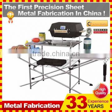 Outdoor Food Prep Area Portable Cooking Kitchen Grill Table Folding Camping Rack