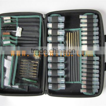 28-piece gun cleaning brush kit with soft-sided suitcase
