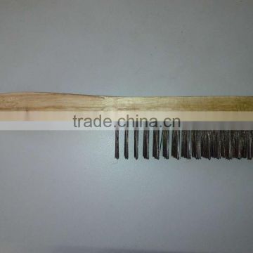 steel wire brush with wooden handle for cleaning working