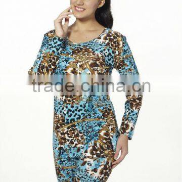 Latest couple dresses women long johns leopard full printing fashion women thermal underwear