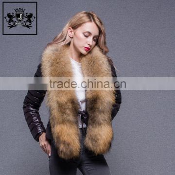 2017 Winter Style Duck Down Jacket with Raccoon Fur Hooded For Women